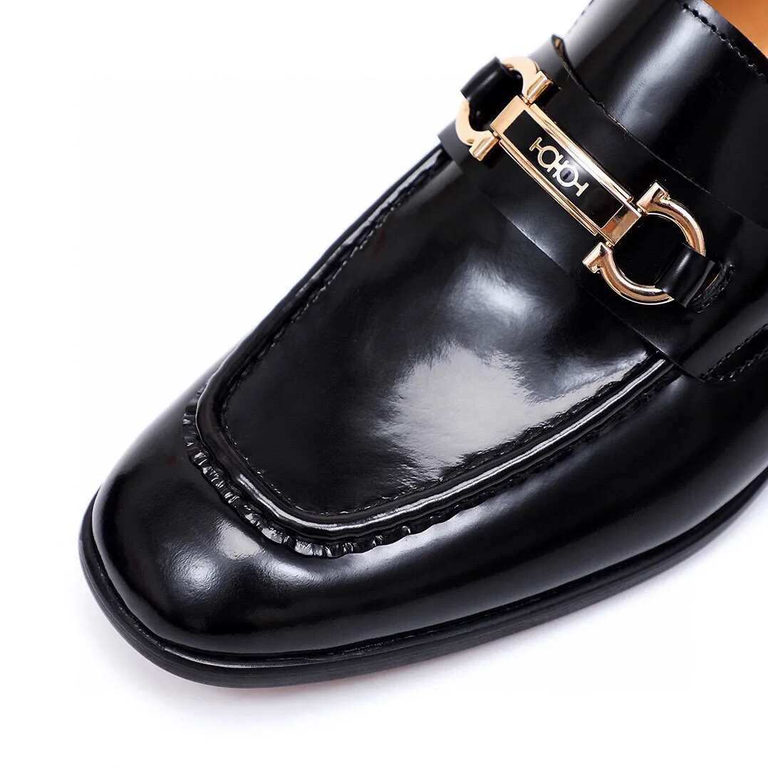 Men's Men's Shoes 💰540 💐[Ferragamo/Ferragamo] New 🐲Ferragamo* Ferragamo classic formal leather shoes! It is made of imported first-layer open-edge beaded cowhide leather upper + luxurious hardware buckle, and the inner layer is comfortable first-layer cowhide 🐂 leather lining! Original wear-resistant rubber outsole! Code number 38-44 (45🉑️customized)